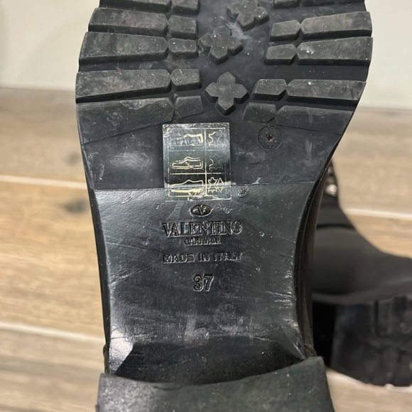 Valentino Black Combat Boots with Silver Studs - Picture 11 of 11